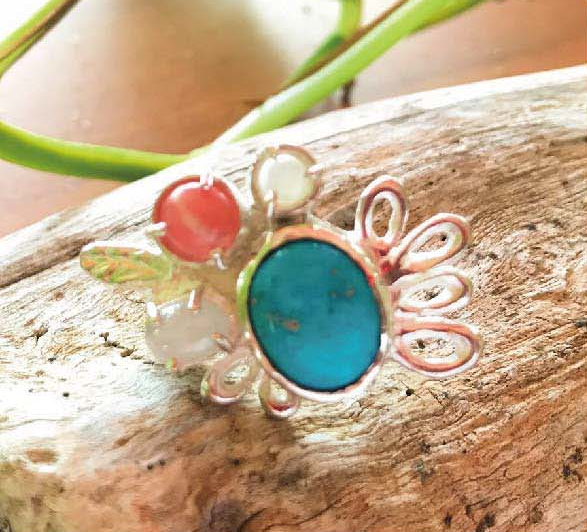 ターコイズ・インカローズ・ムーンストーン